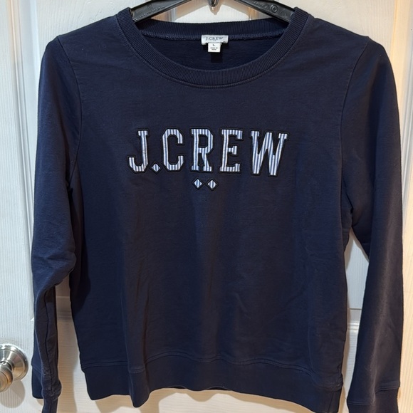 J. Crew Navy Logo Sailing Boating Sweatshirt - Picture 1 of 4